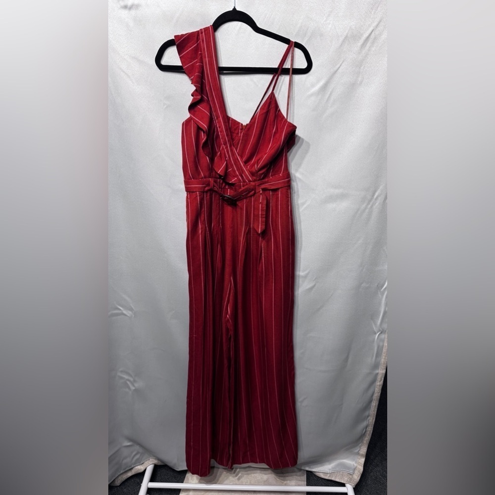 Three Floor Rent the Runway Stripe one shoulder Margaux jumpsuit Sz 6 $360 - Picture 6 of 13